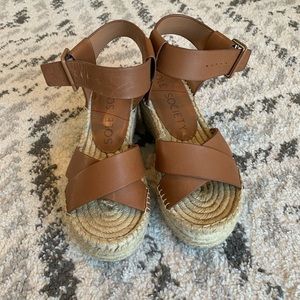 Sole Society Leather Espadrille Sz 7